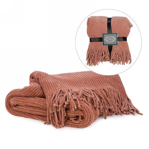 Orange Throw with Fringe
