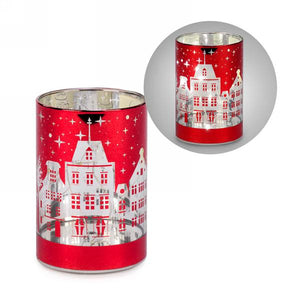 Red glass holiday decor LED