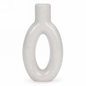 Cream Ceramic Loop Vase 8"