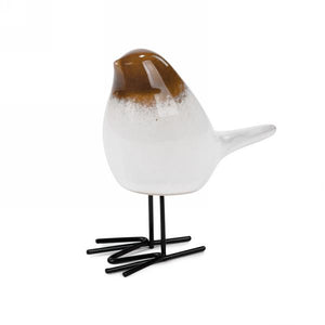 White & Brown Bird Deco