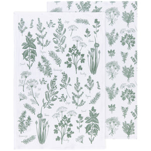 Printed Elm flour sack S/2