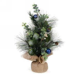 Pine Tree in Jute with Holiday Balls