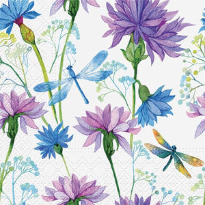 Lunch Napkin - Blue & Purple Floral