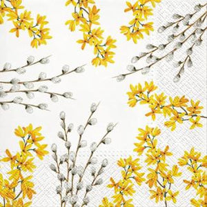 Lunch Napkin White & Yellow foliage