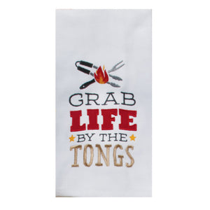 Grab life by the Tongs Tea Towel