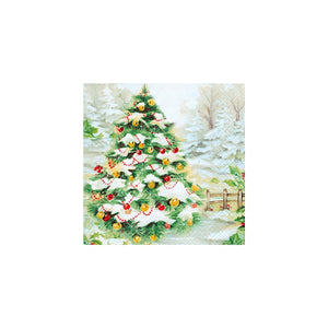 Lunch Napkin - Snowy Xmas Tree