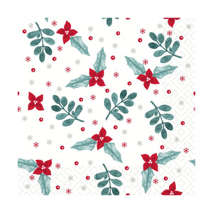 Lunch Napkin - Poinsettia Deco