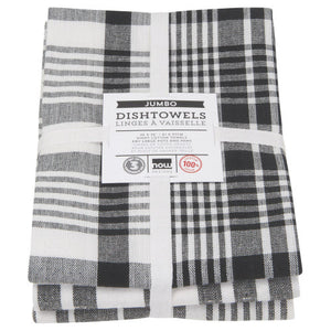 Jumbo Dishtowel Black S/3