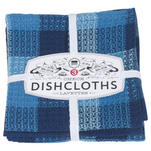 Check Dishcloths Blue
