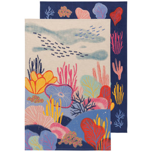 neptune printed dishtowel S/2