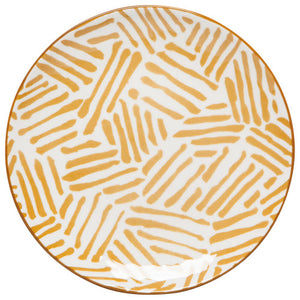 Ochre Lines stamped Appetizer Plate
