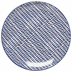 Blue Dash Stamped Appetizer Plate