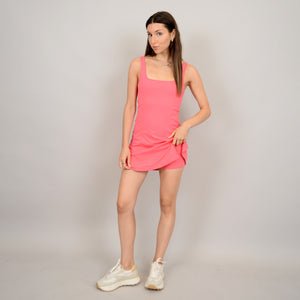 sleeveless dress coral rush