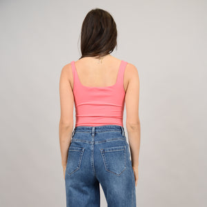 Tia Scoop Bodysuit - Coral