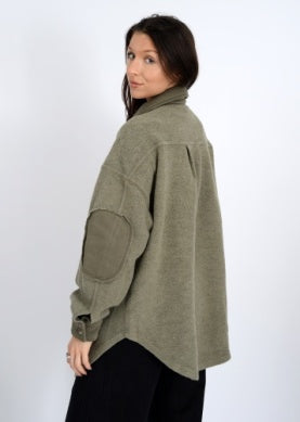 Lexi Fleece Shacket - Olive
