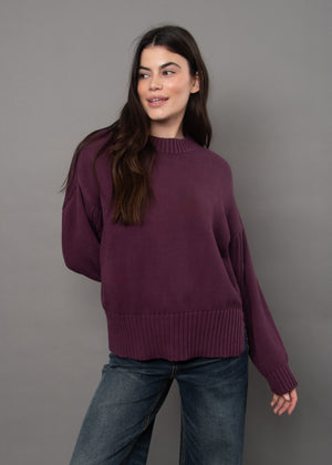 Lilla Long Sleeve Crew Neck - Grape