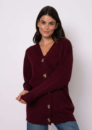 Abella Cardigan - Deep Burgundy