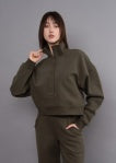Malta Fleece Mock Neck Buttons - Green
