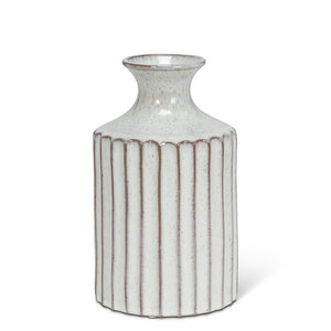 Tall Ribbed Tall Neck Vase