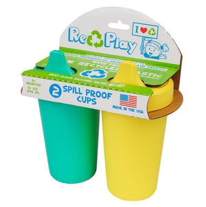 Re-Play Made in USA 2pk Toddler Feeding No Spill Sippy Cups