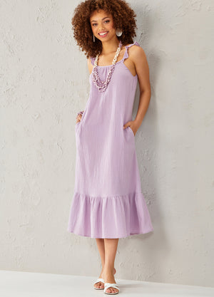 Lavender Purple Linen Dress