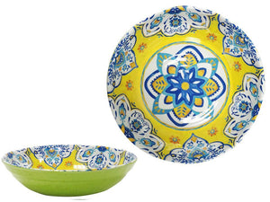 Melamine Floral Medallion Bowl Green