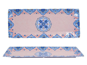 Melamine Orange & Blue Floral Tray