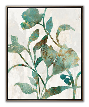 Rustic Floral Print - teal