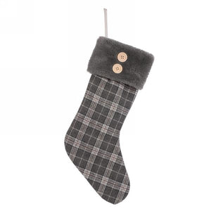 Grey Plaid Stocking