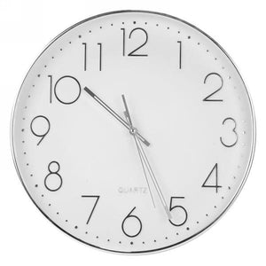 Modern Silver & White Clock