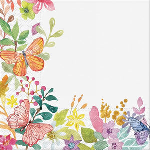 Lunch Napkin - Flowers & Butterflies
