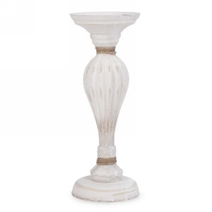 Textured white candle holder