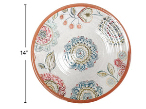 Melamine Serving Plate Floral Medallion